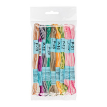 Нитки для вышивания Gamma набор мулине № 11 меланж 100% хлопок 9 цв. x 8 м Ассорти - 9 цветов