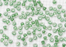 Бисер Япония круглый 11/0 10г 0343 хрусталь/зеленое яблоко, окрашенный изнутри